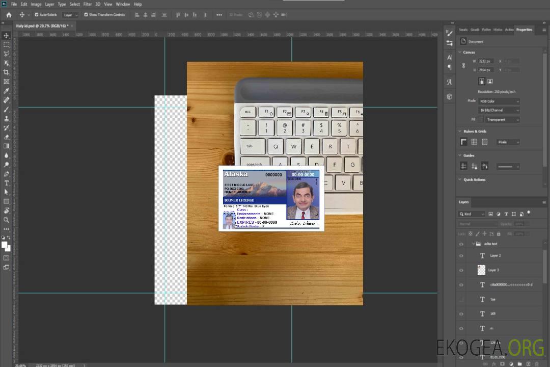 Permis de conduire USA Alaska version 2 (recto) photolook template
